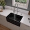 Alfi Brand Black Matte Smooth Apron 30" x 18" Single Bowl Fireclay Farm Sink ABF3018-BM - alternate 1